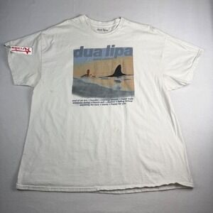 Dua Lipa Radical Optimism Album Graphic T-Shirt‎ Mens 2XL White Short Sleeve Tee